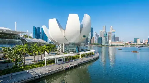 Singapore’s Marina Bay skyline and ArtScience Museum