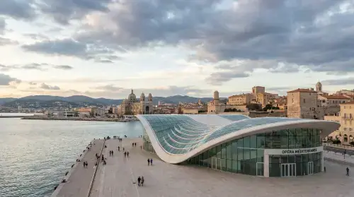 Modern European waterfront architecture