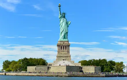 The Statue of Liberty in New York harbour
