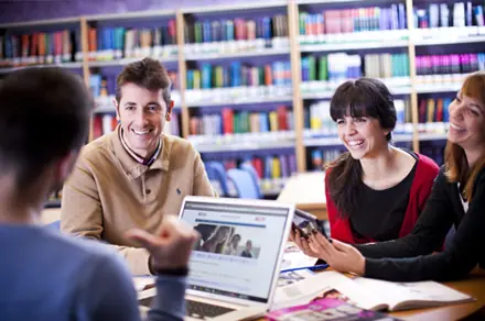 Students studying together for IELTS