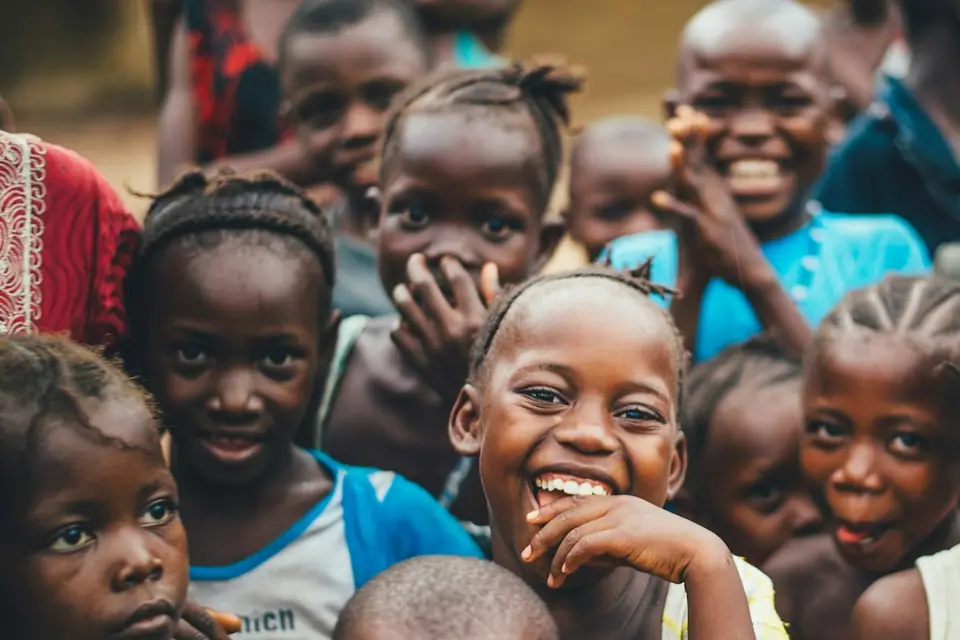 Group of smiling schoolchildren